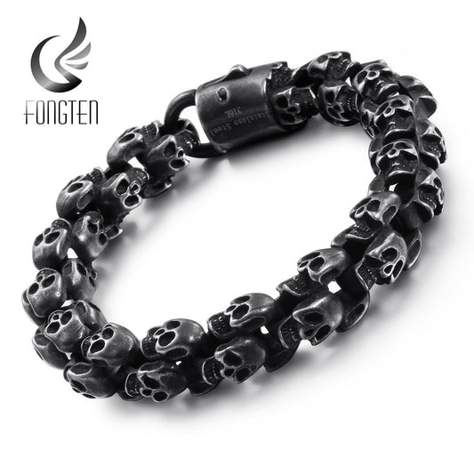 Vintage Skull Stainless Steel Bracelet