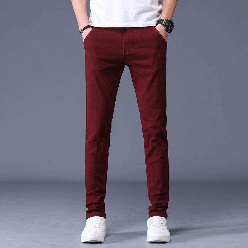 28-38INCH Slim Fit Cotton Stretch Trousers - 6 COLOURS