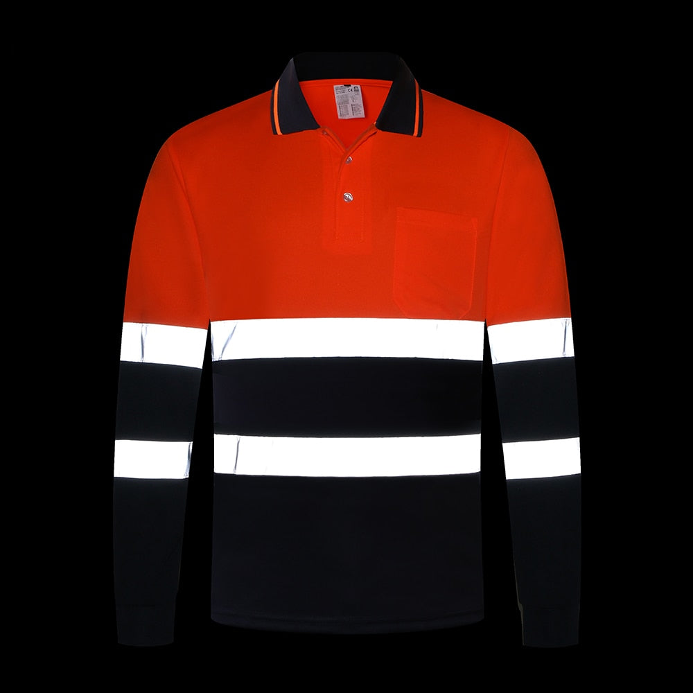 M-4XL HI VIS Long Sleeve Workwear Shirt with Reflective Tape - 2 colours