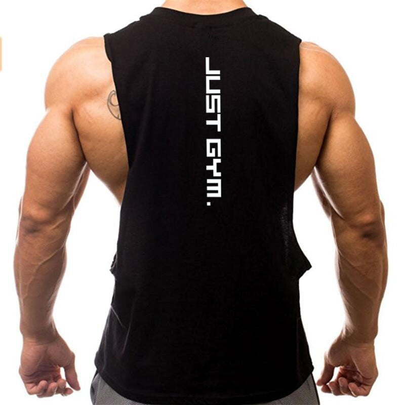 S-XL Cotton Sleeveless Gym Tank - 2 STYLES - 6 colours
