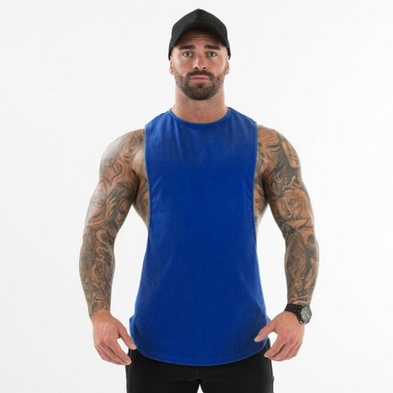 S-XL Plain Bodybuilding Cut Off Tee - 6 COLOURS
