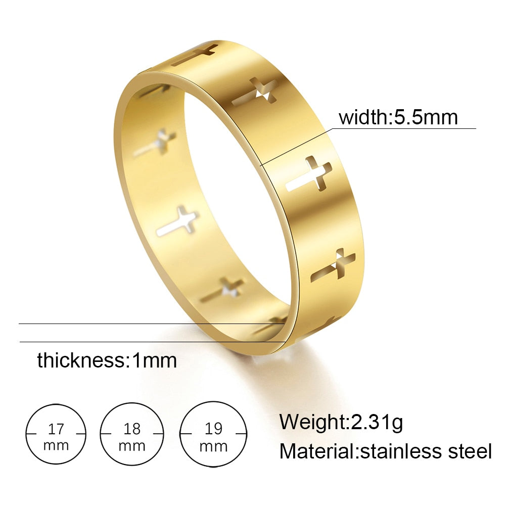 Cross Stainless Steel Rings - 3 styles