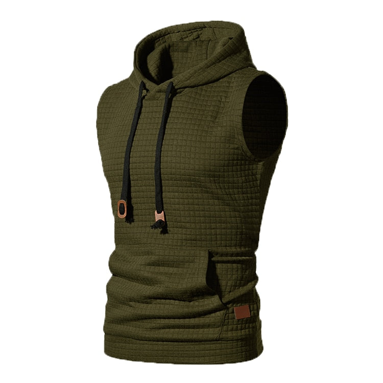 S-XXL Sleeveless Textured Hoodie - 8 COLOURS