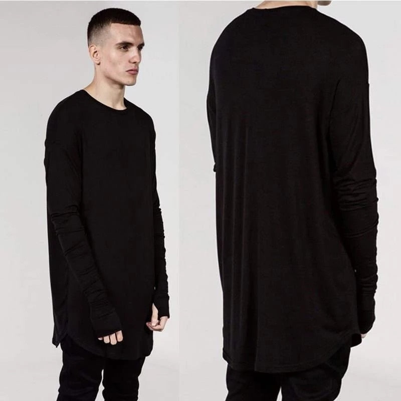 S-XXL Streetwear Thumb Hole Long Sleeve Tee - 4 colours