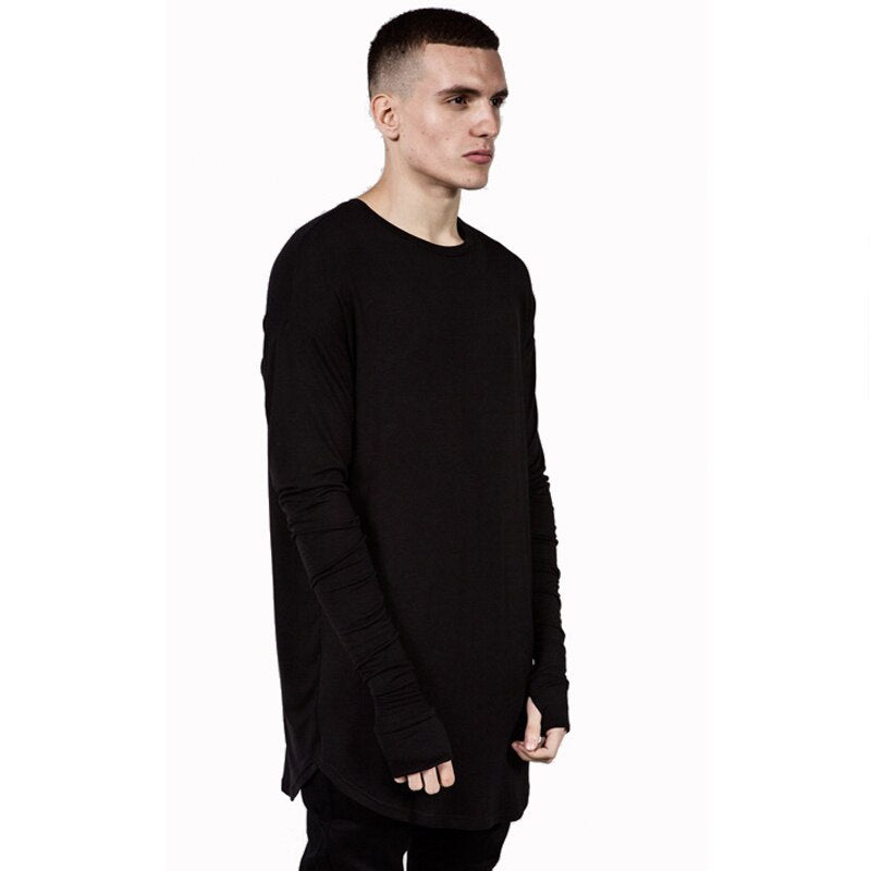 S-XXL Streetwear Thumb Hole Long Sleeve Tee - 4 colours