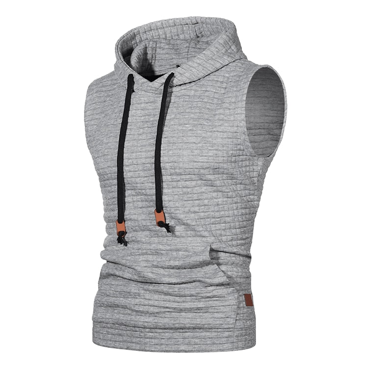 S-XXL Sleeveless Textured Hoodie - 8 COLOURS