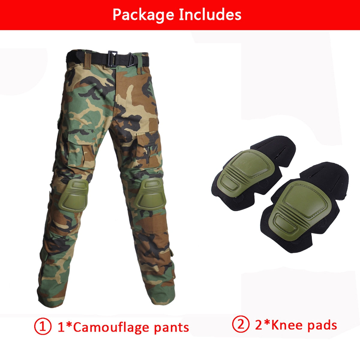 S-7XL Tactical/Military/Paintball Camo Suits + Pads
