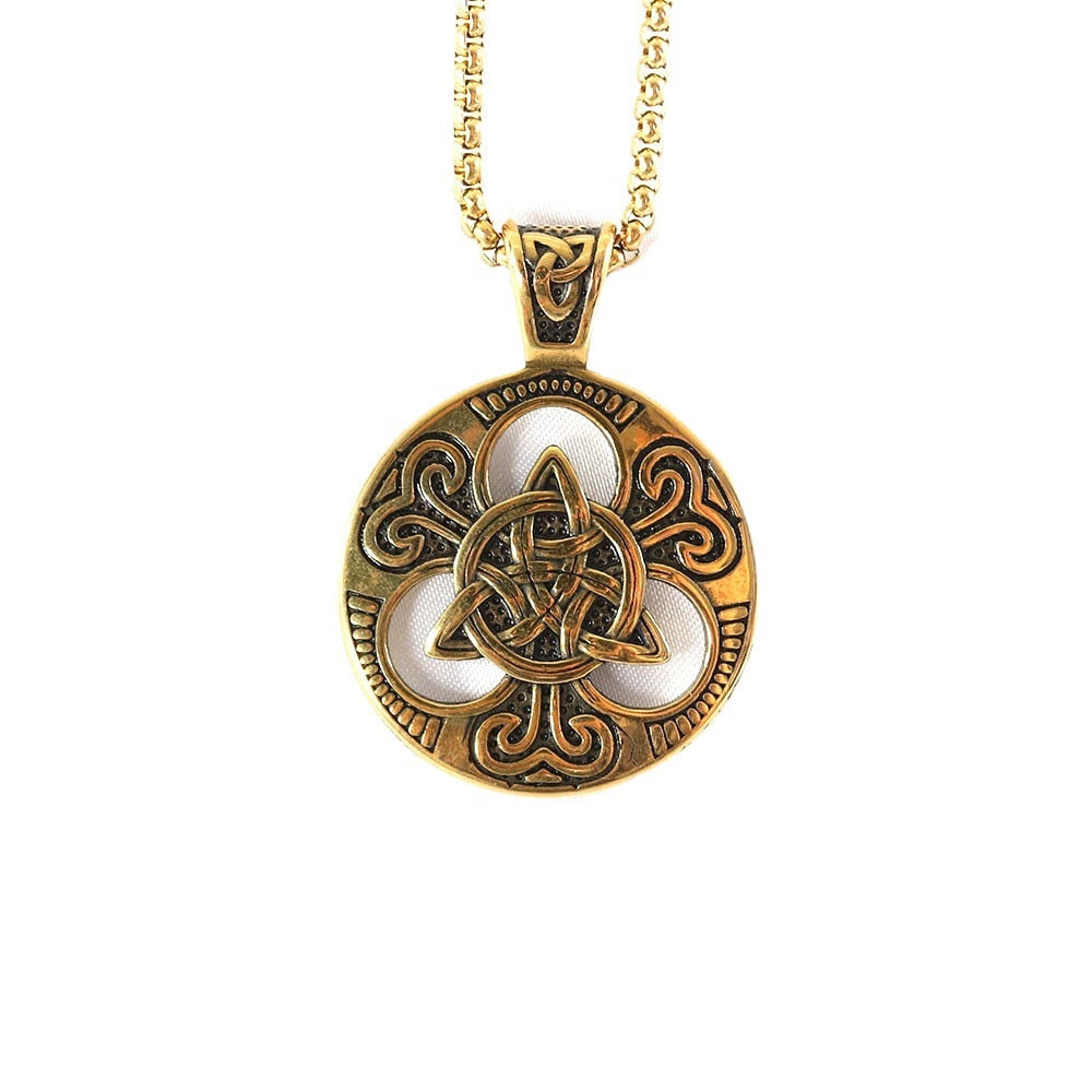 Men's Irish Celtic Triquetra Pendant Necklace