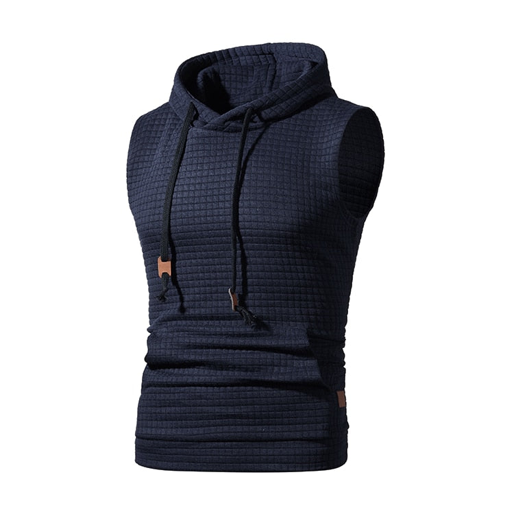 S-XXL Sleeveless Textured Hoodie - 8 COLOURS