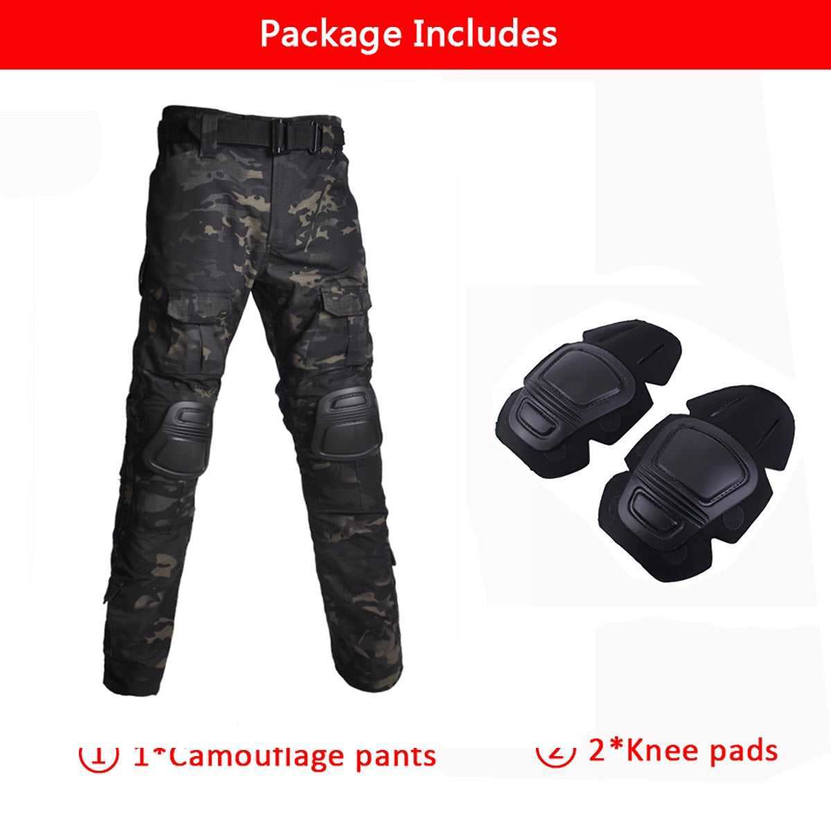 S-7XL Tactical/Military/Paintball Camo Suits + Pads