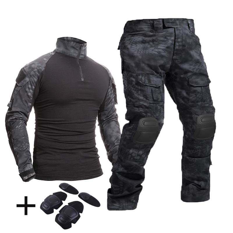 S-7XL Tactical/Military/Paintball Camo Suits + Pads