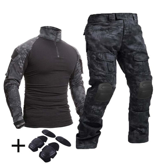 S-7XL Tactical/Military/Paintball Camo Suits + Pads