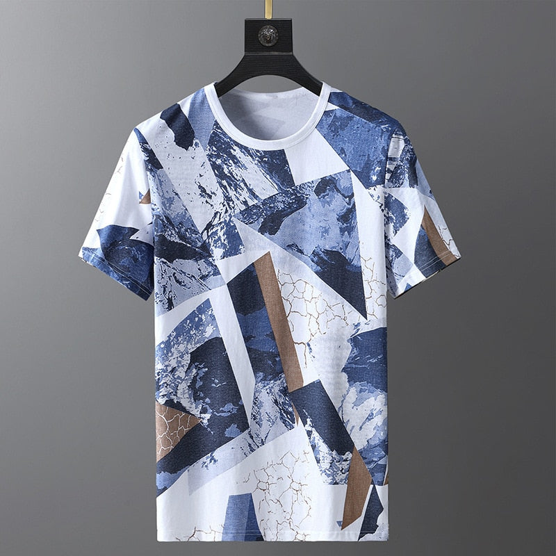 S-7XL Earth Print Short Sleeve Tee - 3 Colours