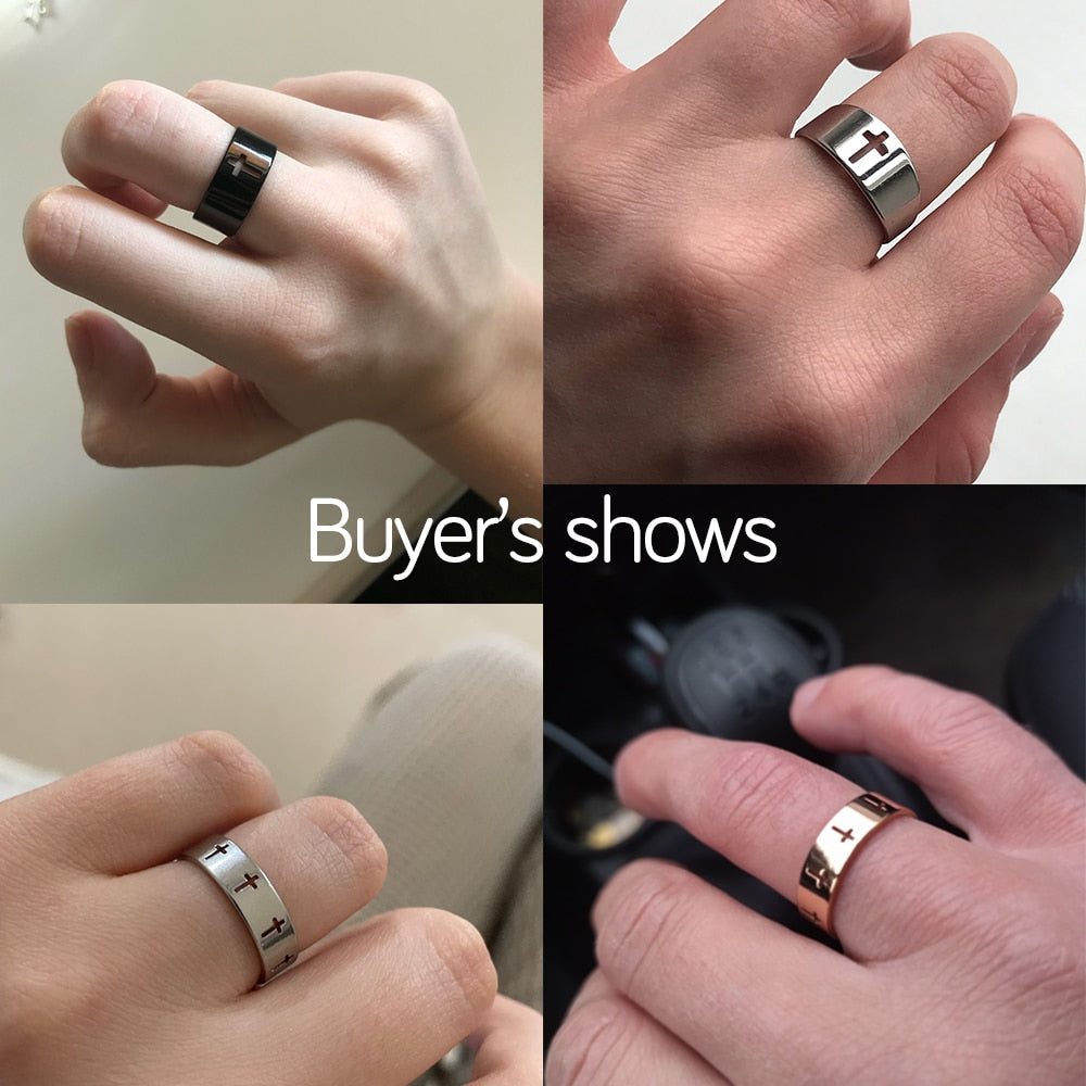 Cross Stainless Steel Rings - 3 styles