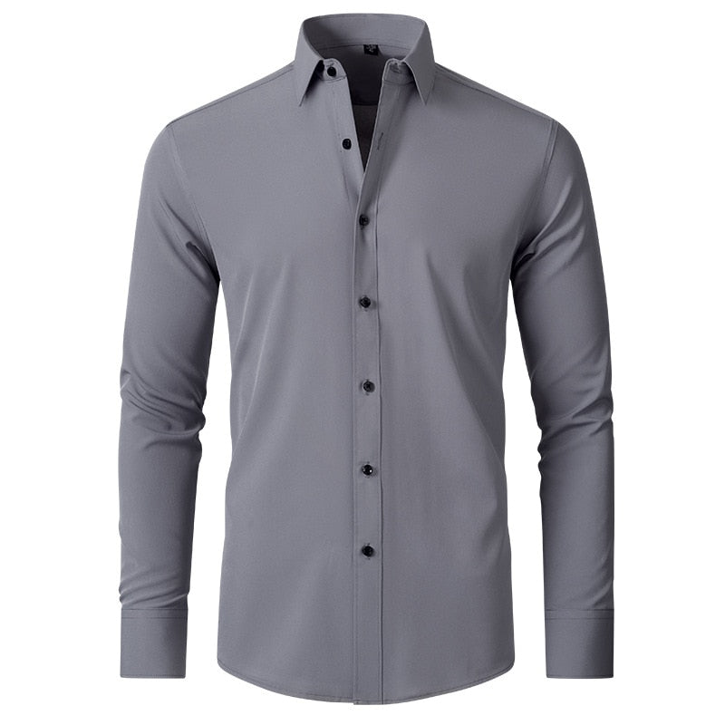 XS-5XL Elastic long-sleeved business shirt - 9 colours