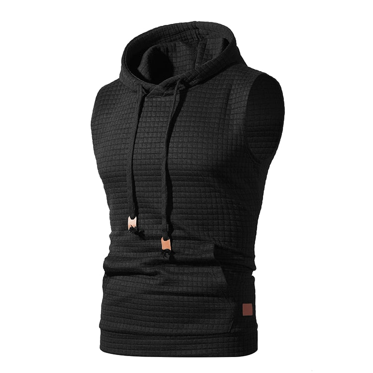 S-XXL Sleeveless Textured Hoodie - 8 COLOURS