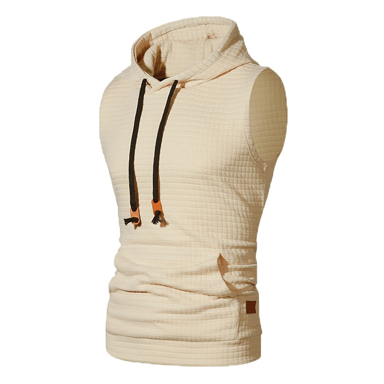 S-XXL Sleeveless Textured Hoodie - 8 COLOURS