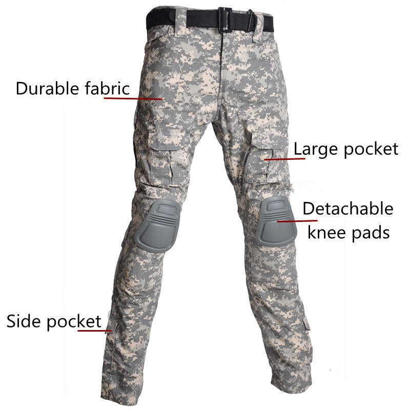 S-7XL Tactical/Military/Paintball Camo Suits + Pads