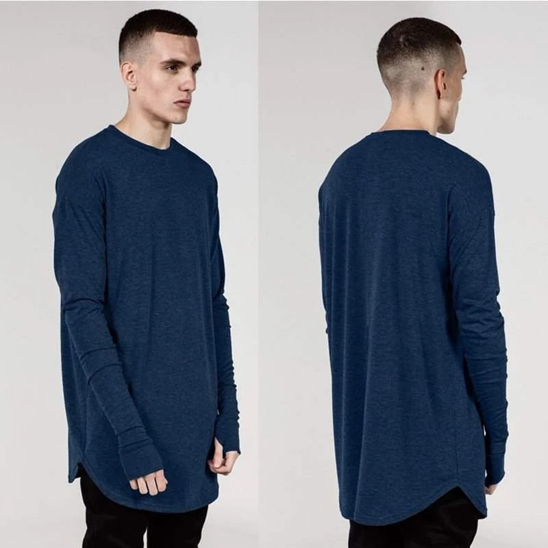 S-XXL Streetwear Thumb Hole Long Sleeve Tee - 4 colours