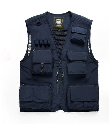 S-6XL Multi-pocket Mesh Vest - Many Colours
