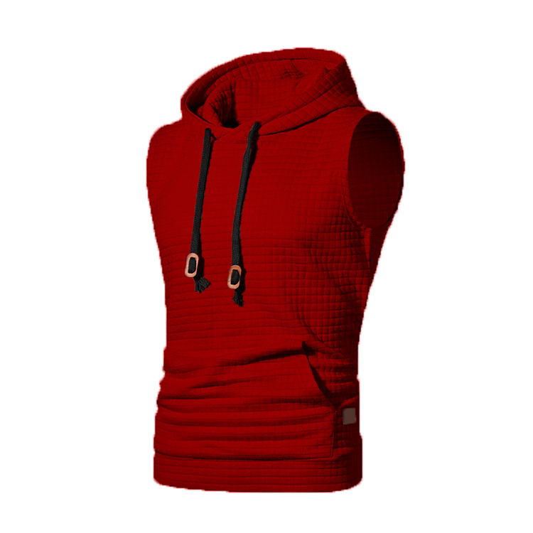 S-XXL Sleeveless Textured Hoodie - 8 COLOURS