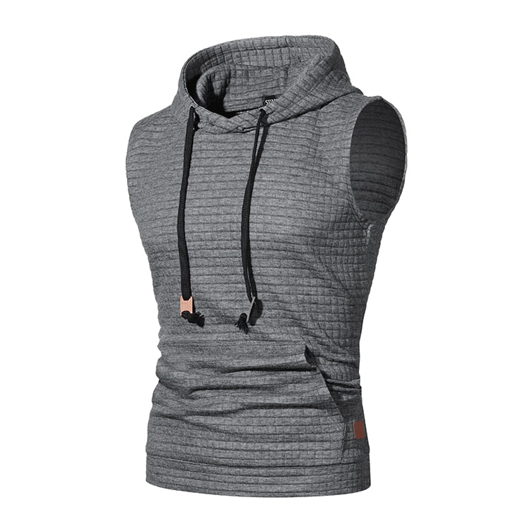 S-XXL Sleeveless Textured Hoodie - 8 COLOURS