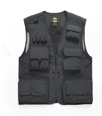 S-6XL Multi-pocket Mesh Vest - Many Colours