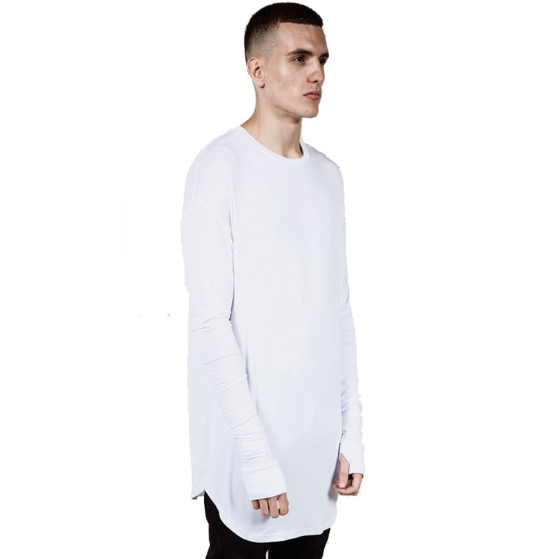 S-XXL Streetwear Thumb Hole Long Sleeve Tee - 4 colours
